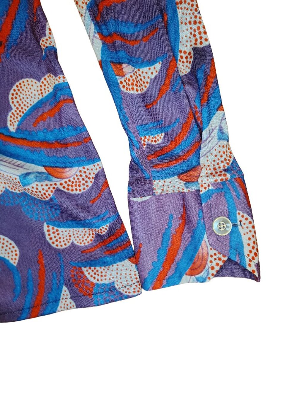 Montgomery Ward Psychedelic Abstract Print Shirt M EUC 70s Retro Mod VTG Vintage - Picture 6 of 7